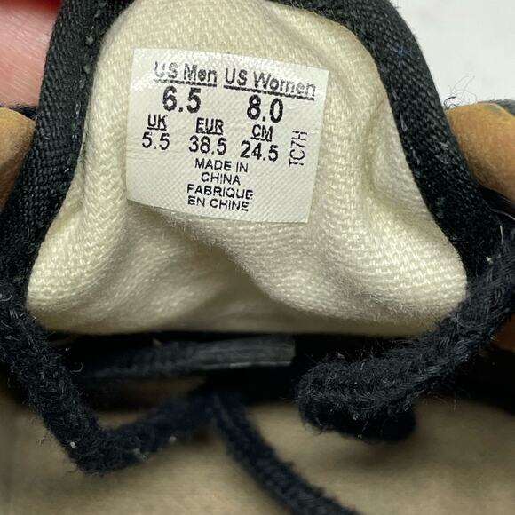 Vans Black Canvas Low Lace-Up Skate Shoes Gum Soles M6.5/W8 Leather - Picture 8 of 10